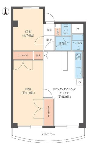 阪急南茨木ハイタウン美沢E棟の間取り
