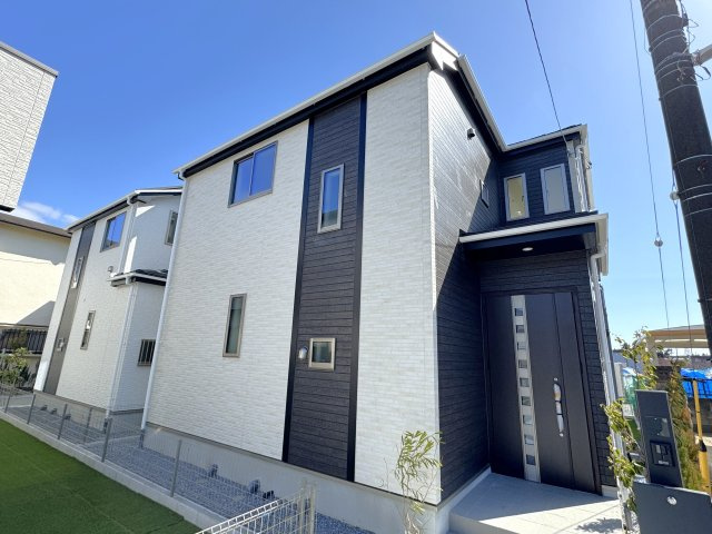 柏市伊勢原１丁目新築戸建【十余二小学校：10分】の外観|2号棟外観・完成済み内覧可能です！