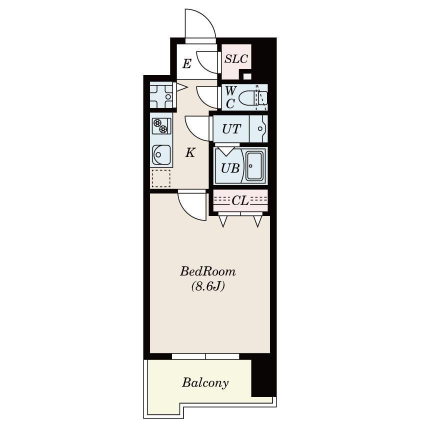 S-RESIDENCE六ツ門abreastIIの間取り|１Rの間取りです