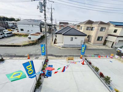 【展望】 | 松戸市中和倉新築戸建（馬橋28期） | バルコニーより道路側眺望