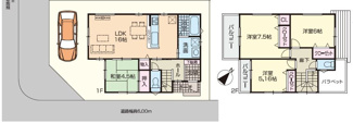 【間取り】 | 新築戸建　神戸市西区北別府５丁目 | ４ＬＤＫ