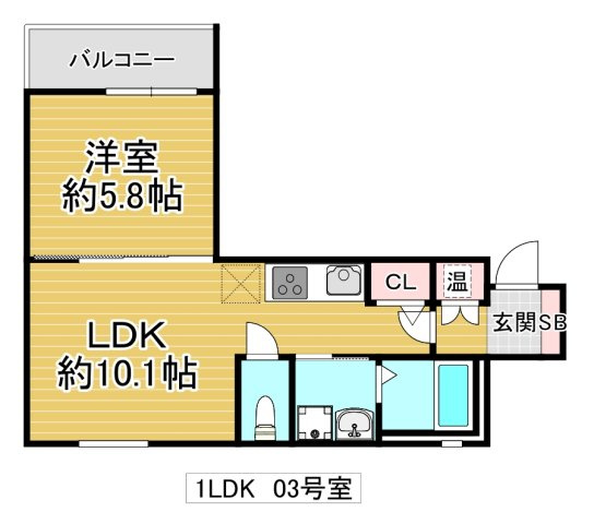 東大阪市森河内西１丁目のアパートの間取り