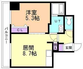 札幌市中央区　二棟一括RCマンションの間取り