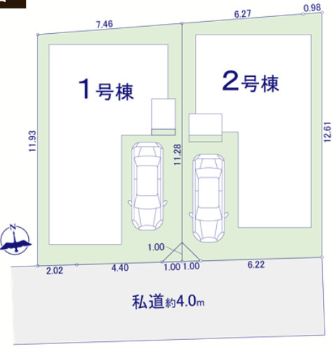 【仲介手数料無料】所沢市寿町２期１号棟　所沢市の新築住宅なら西武ハウジングの区画図