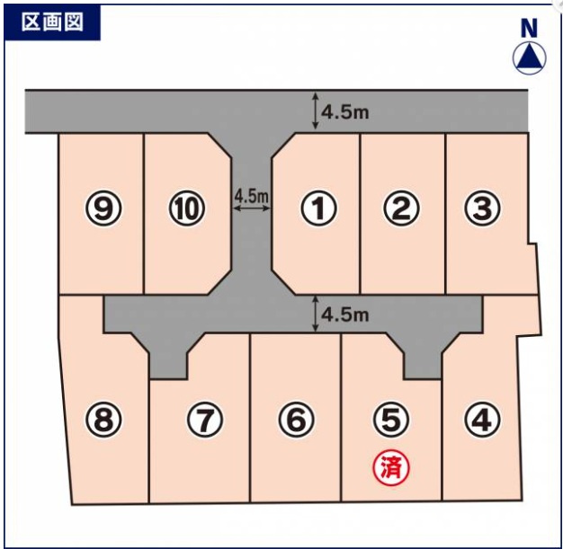 松前町大字北黒田分譲地の区画図