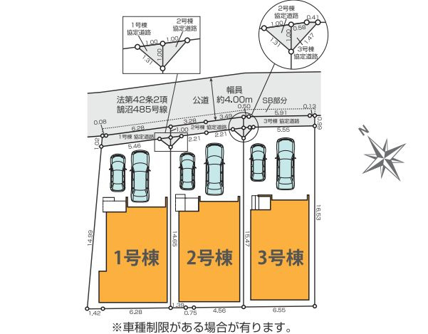 藤沢市本鵠沼3丁目新築戸建て　6期3号棟の区画図|区画図「藤沢市本鵠沼3丁目新築戸建て」