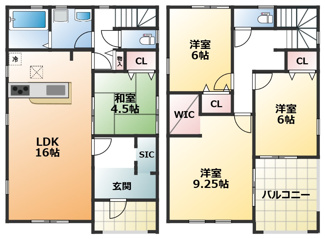 【間取り】 | LiveleGarden.S下野石橋　1号棟 | 南向きで陽当たりの良い間取りです