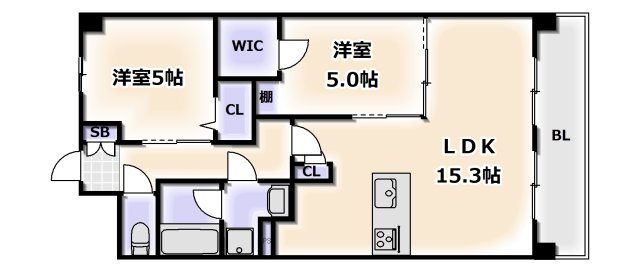 【間取り】 | スプランディッド難波ＷＥＳＴⅢ