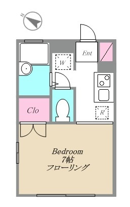 【間取り】 | カーサ南戸塚 | 一人暮らしにもってこい！1K！