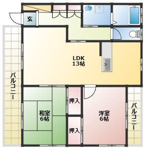 東塚ハイツの間取り