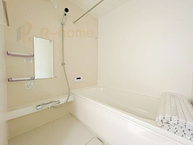 取手市白山6期　新築戸建て　1号棟の浴室|１坪タイプの大きなお風呂で、小さなお子様とご一緒に入浴いただける広さです！