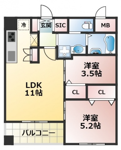 サンブライト今里の間取り