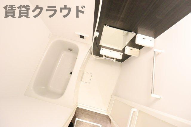 クノッソス末広の浴室|黒を基調としたシックで落ち着いた雰囲気の浴室です！