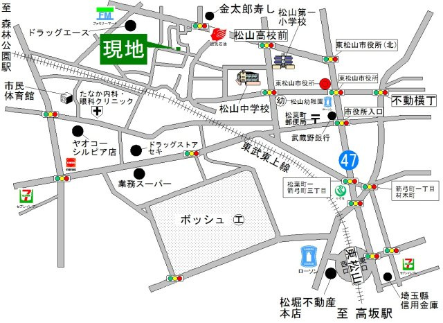 東松山市松葉町２丁目 土地103坪の地図