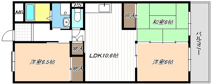 本宮ハイツ山田の間取り