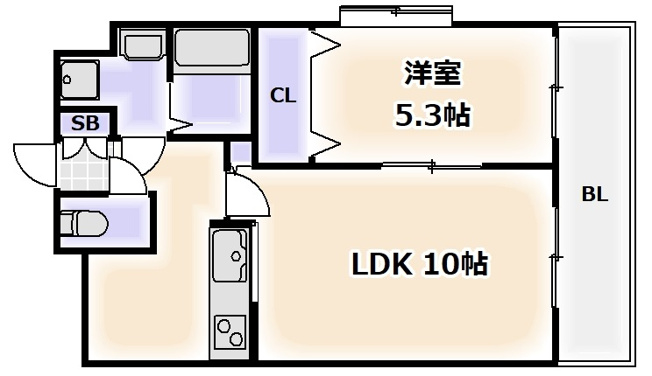【間取り】 | ラムール難波西