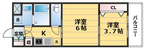 CREST TAPP京都二条の間取り|間取り・左右反転タイプ