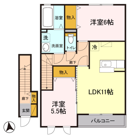 【間取り】 | イエロー アイリス　Ｂ