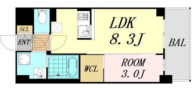 MAXIV CROS 江坂　仲介手数料の間取り