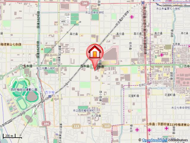 アドバンス京都西院パルティーレの地図