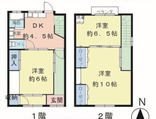足代2丁目貸家の間取り