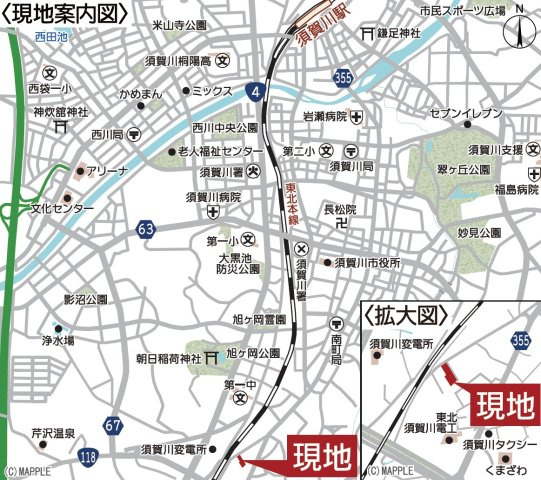 新築戸建・建売　須賀川市並木第4　Cradle Garden　全4棟の地図