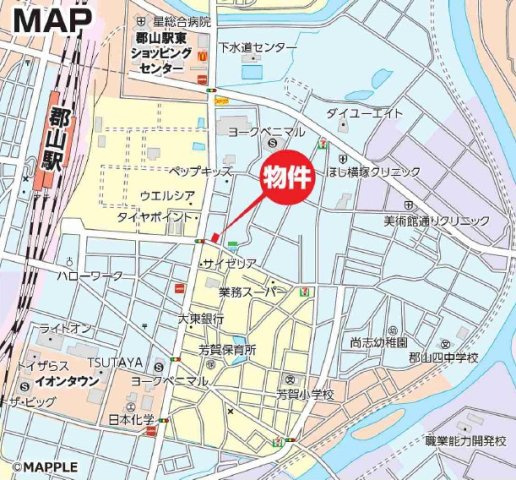 新築戸建・建売　郡山市横塚1丁目　いろどりアイタウン　全1棟の地図