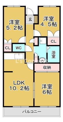 【間取り】 | グランドール泉中央Ⅱ