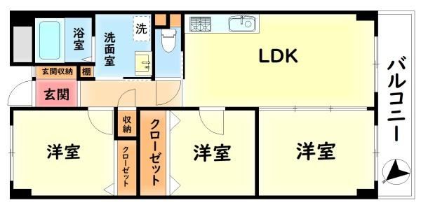 【間取り】 | シャルマンコーポ松之浜　中古マンション