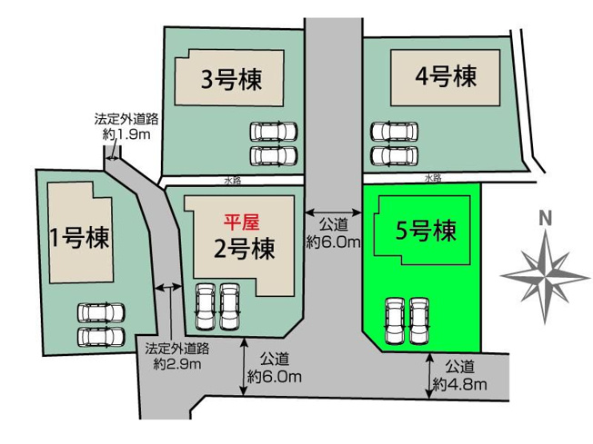 【外観】 | ブルーミングガーデン前橋市上新田町ー⑤ | トキワ保育園まで徒歩9分！毎日の通園も安心の距離！