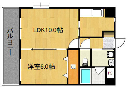 久留米市御井旗崎３丁目の賃貸マンションの間取り