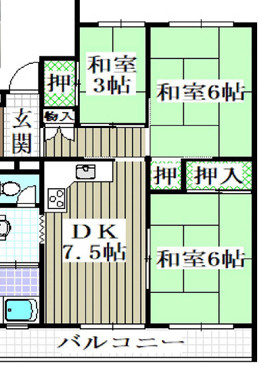【間取り】 | 枚方ハイツ2号棟