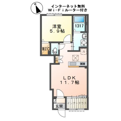セイクレストＢの間取り