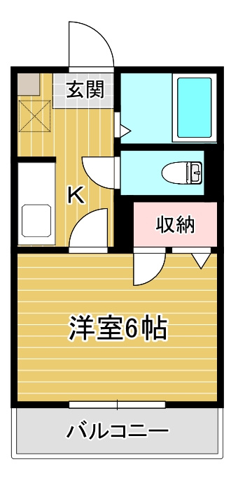 ヒルサイドコートの間取り|一人暮らしにちょうど良い間取りです