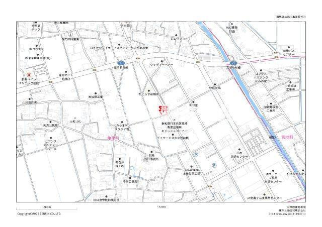 コンフォートヒルズ前橋亀里町1期　1号地の地図|現地案内等をご希望の方は、お気軽にお問い合せ下さい。
