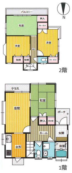 川越市的場２丁目　中古戸建ての間取り