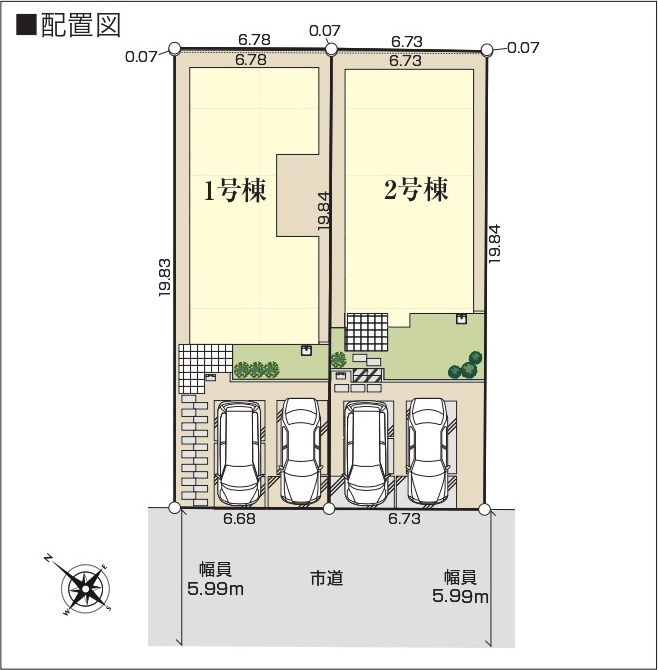 【仲介手数料無料】新築戸建　熊谷市久下4812（全2棟）の区画図