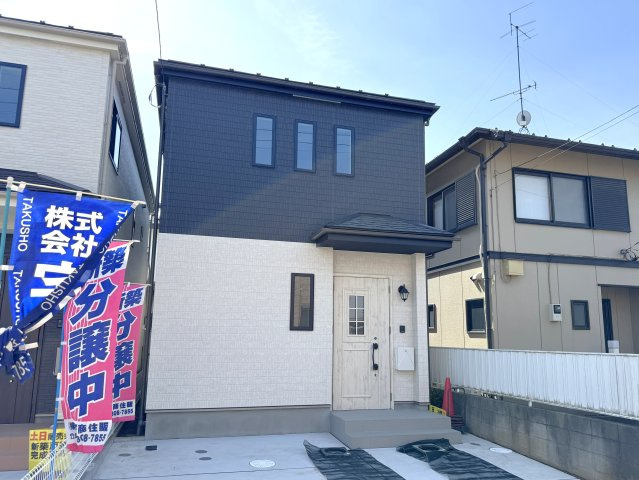 松戸市常盤平６丁目新築戸建【常盤平第二小学校：7分】の外観|1号棟外観・完成済み内覧可能です！