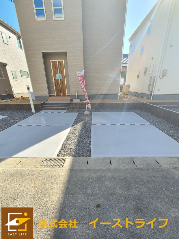 【新築戸建】　いわき市平中平窪1期の駐車場|2号棟写真　カースペースです。