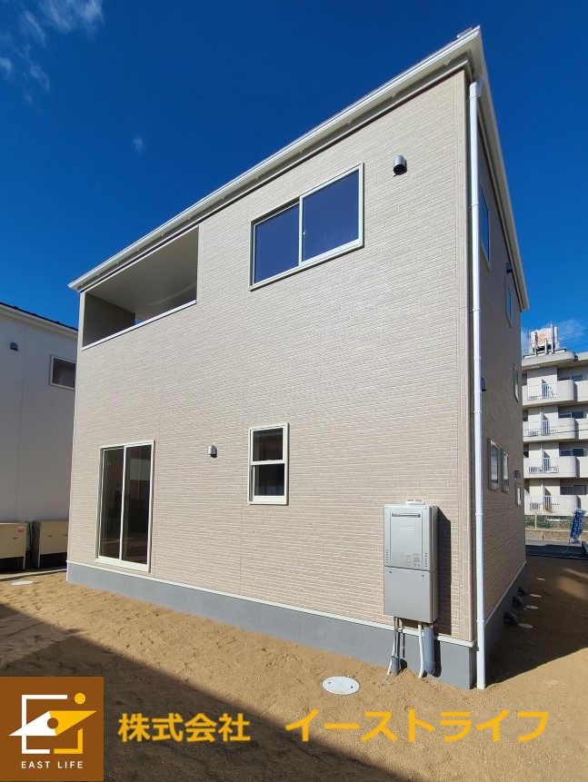 【新築戸建】　いわき市平中平窪1期の外観|2号棟写真　建物南側の外観写真です