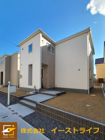 【新築戸建】　いわき市平中平窪1期の外観|1号棟外観写真　当社はお客様に末永く満足していただきたい思いから、ご購入後のアフターフォローにも力を入れております。何なりとご相談ください。