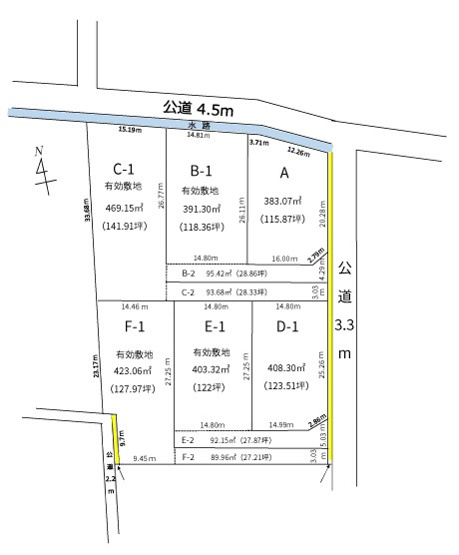 【区画図】 | 熊谷市小曽根分譲地　820万　土地A