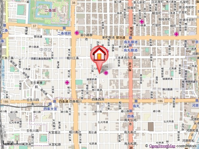 エリーフラッツ西洞院の地図