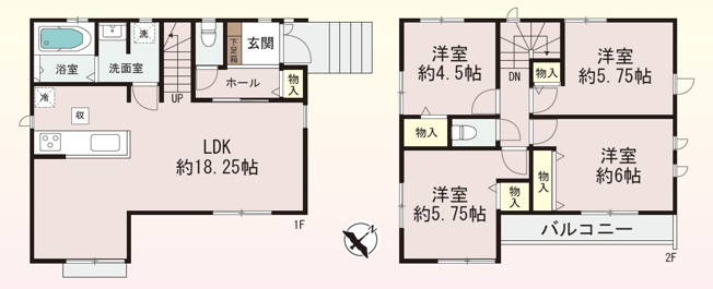 【間取り】 | 明石市魚住町長坂寺（全1棟）新築 | 4LDKです。