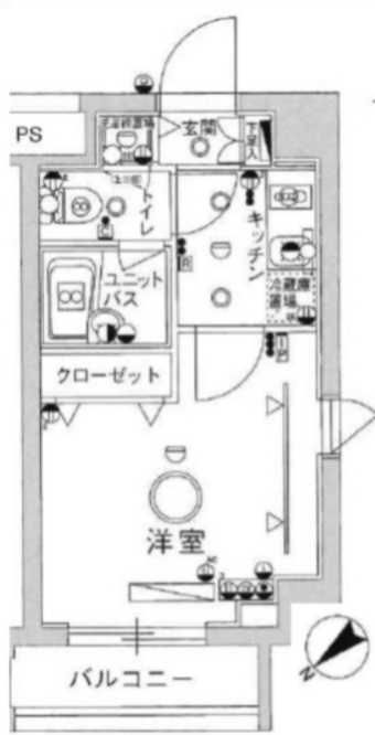 スカイコート茗荷谷壱番館の間取り|１Ｋ