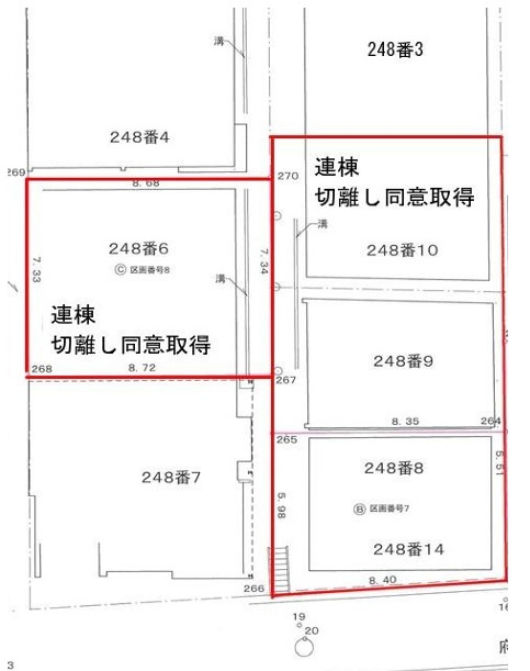 堺市西区浜寺石津町西4丁売土地の区画図
