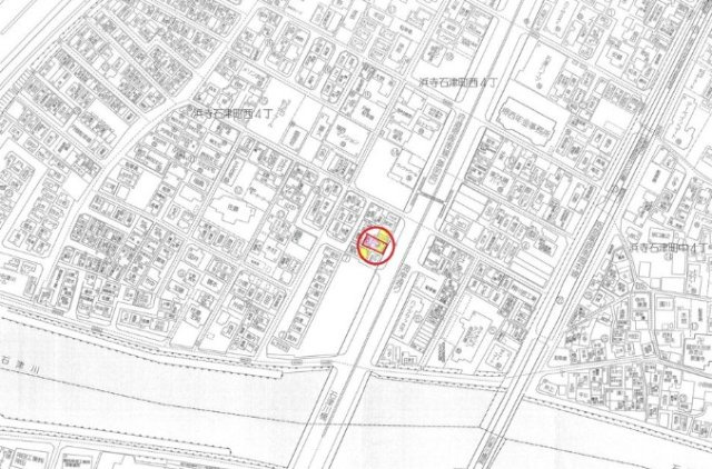 堺市西区浜寺石津町西4丁売土地の地図