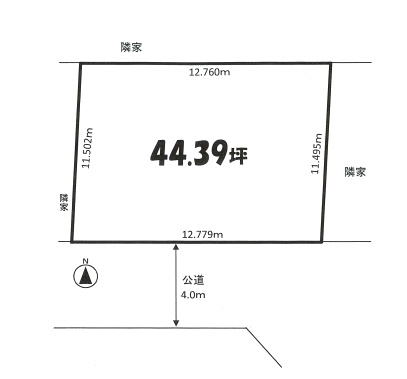 北葛飾郡松伏町松伏　土地の土地図