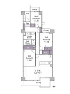 【間取り】 | 稲毛スカイタウンやすらぎの街７号館