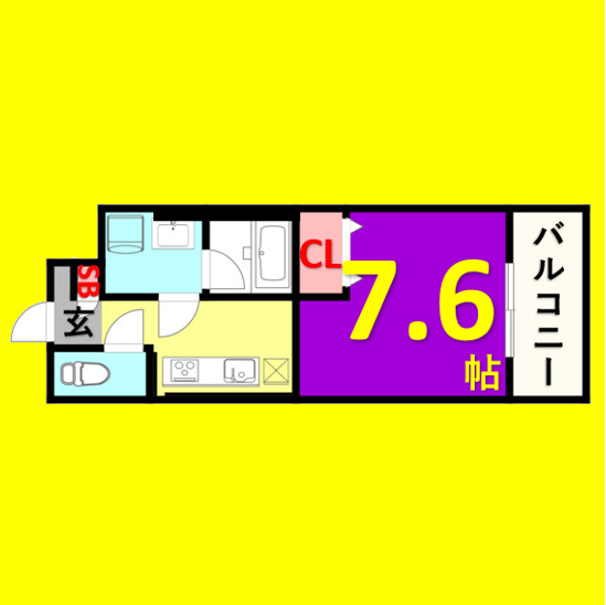 IE 新栄　名古屋市賃貸　仲介手数料無料の間取り